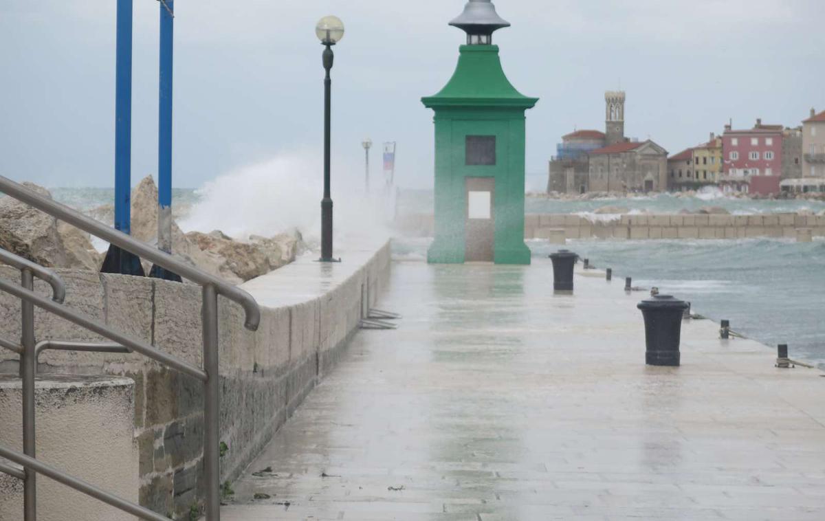 Poplave, Slovenija, reke,  Piran | V Piranu so zvečer zaradi visokega plimovanja morja sprožili sireno javnega alarmiranja. (Fotografija je simbolična.) | Foto STA