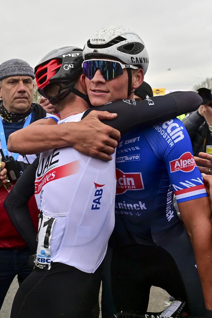 Pogačar in Mathieu van der Poel.  | Foto: Reuters