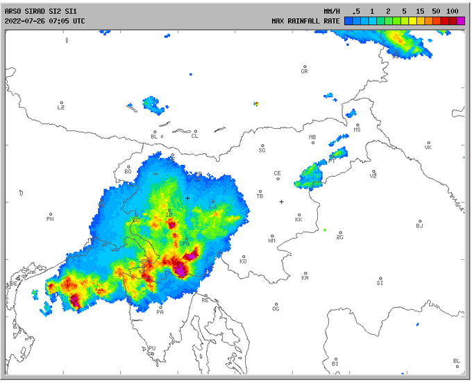 radarska slika | Foto: ARSO Meteo