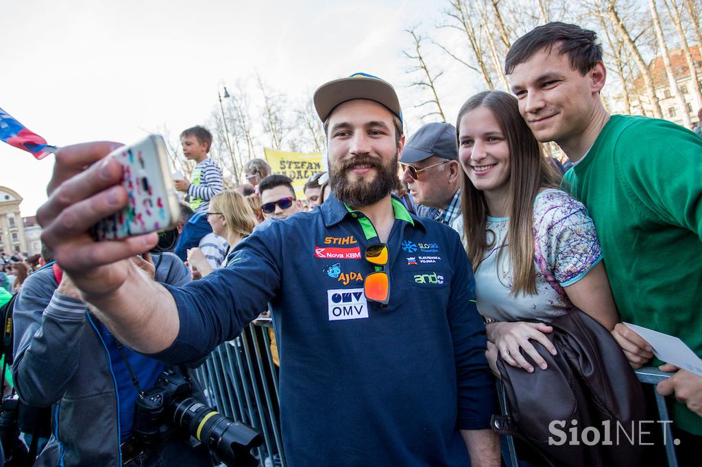 Sprejem junakov zime na Kongresnem trgu