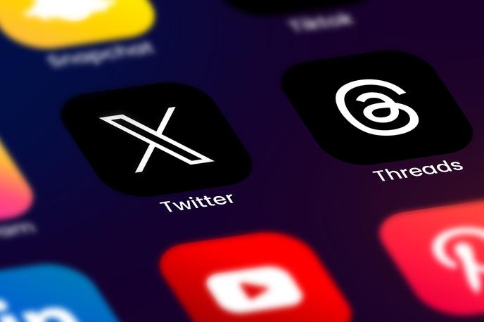 Threads in X | V Applovi trgovini z aplikacijami Appstore je aplikacija Threads že na voljo slovenskim uporabnikom. | Foto Shutterstock