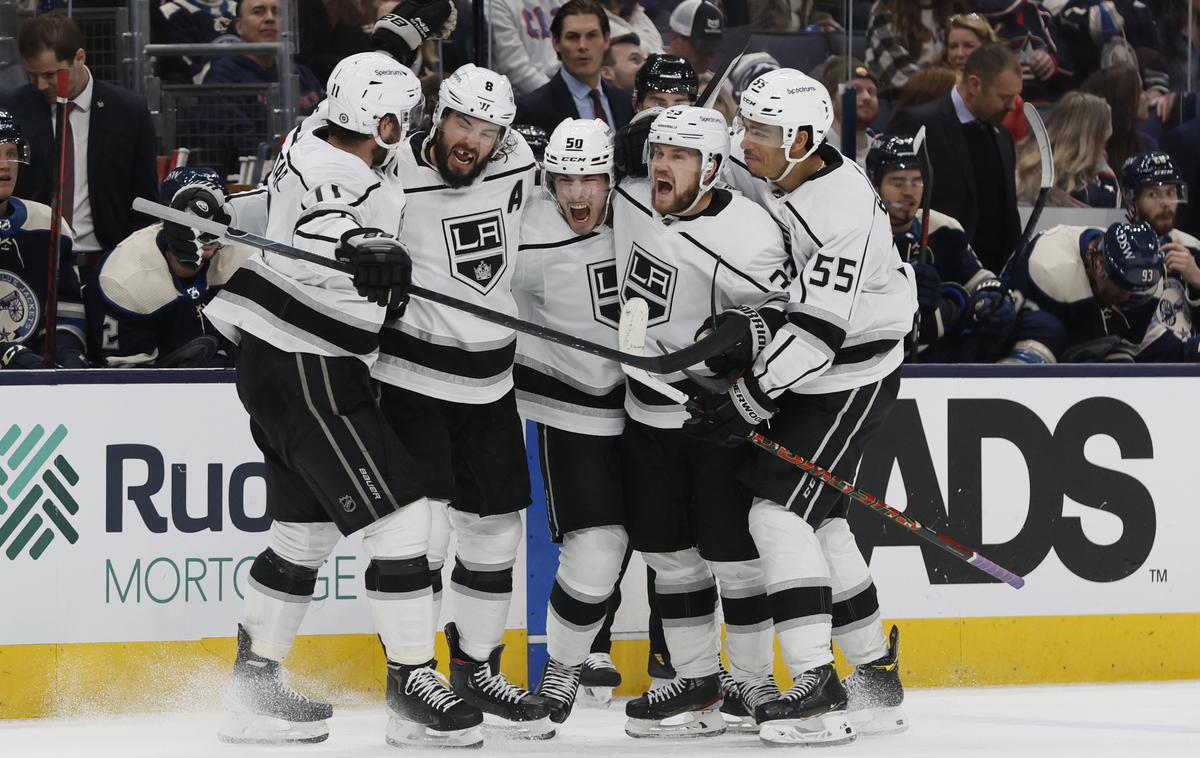 Los Angeles Kings | Kralji so pri Columbusu do zmage prišli v podaljšku, ko je še tretjič na tekmi zadel Viktor Arvidsson. | Foto Guliverimage