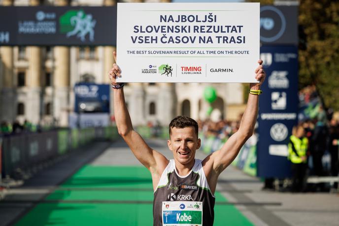 Primož Kobe | Primož Kobe je na 28. ljubljanskem maratonu osvojil naslov državnega prvaka in postavil nov slovenski rekord ljubljanskega maratona.  | Foto Nebojša Tejić/STA