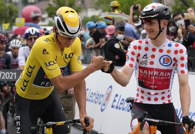 Kaj pa pripravljata Mathieu van der Poel in Matej Mohorič, ki sta takole v rumeni in pikčasti majici pozirala na lanskem Touru? | Foto: Guliverimage/Vladimir Fedorenko