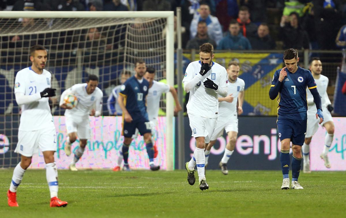 Bosna in Hercegovina, Grčija | V Zenici so gledalci na tekmi med Bosno in Grčijo videli razburljivo tekmo, na koncu pa remi z 2:2. | Foto Reuters