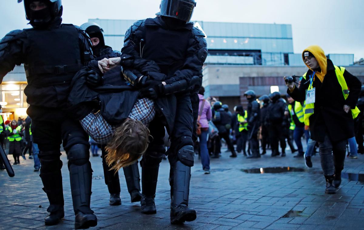 Aleksej Navalni protesti v podporo Moskva | Ruska policija je aretirala več sto ljudi, ki so se zbrali v podporo Alekseju Navalnemu. | Foto Guliverimage