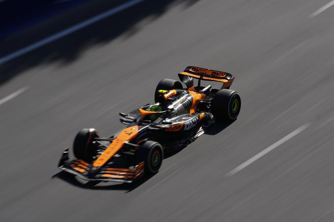 Lando Norris je z napako na kvalifikacijah v Bakuju zapravil vse možnosti za zmago in to, da se bolj približa vodilnemu v skupnem seštevku prvenstva Maxu Verstappnu. | Foto: Guliverimage