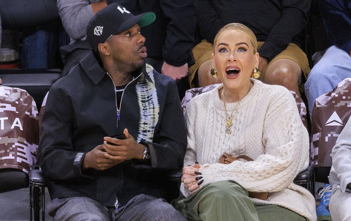 Adele in Rich Paul | Pevka Adele in športni menedžer Rich Paul si skupaj rada ogledata tekme lige NBA. | Foto Profimedia