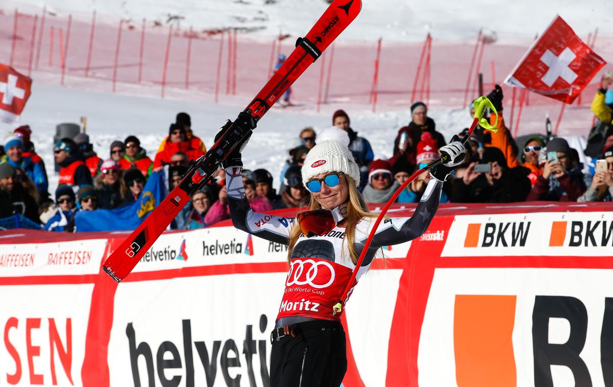 Mikaela Shiffrin St. Moritz | Američanka Mikaela Shiffrin je bila znova najhitrejša. | Foto Getty Images