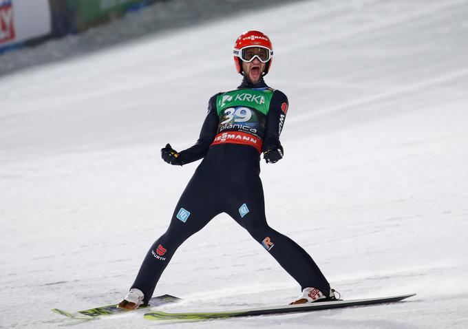 Njegovo značilno veselje ob dobrem skoku | Foto: Reuters