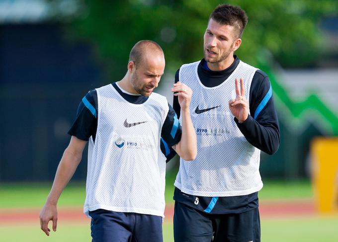 Mišo Brečko in Boštjan Cesar iz časov, ko sta branila barve slovenske reprezentance. | Foto: Vid Ponikvar