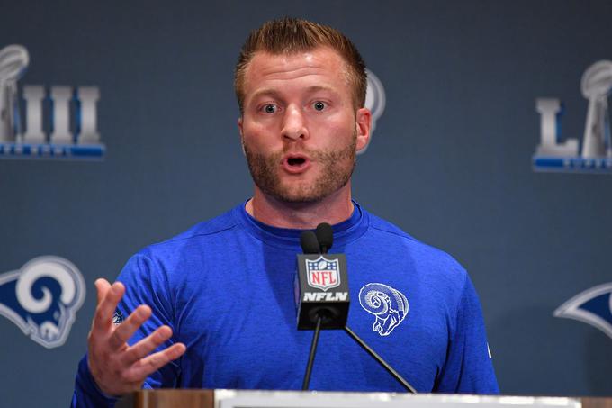 Sean McVay je s 33 leti najmlajši trener, ki bo kadarkoli nastopil na super bowlu. | Foto: Reuters