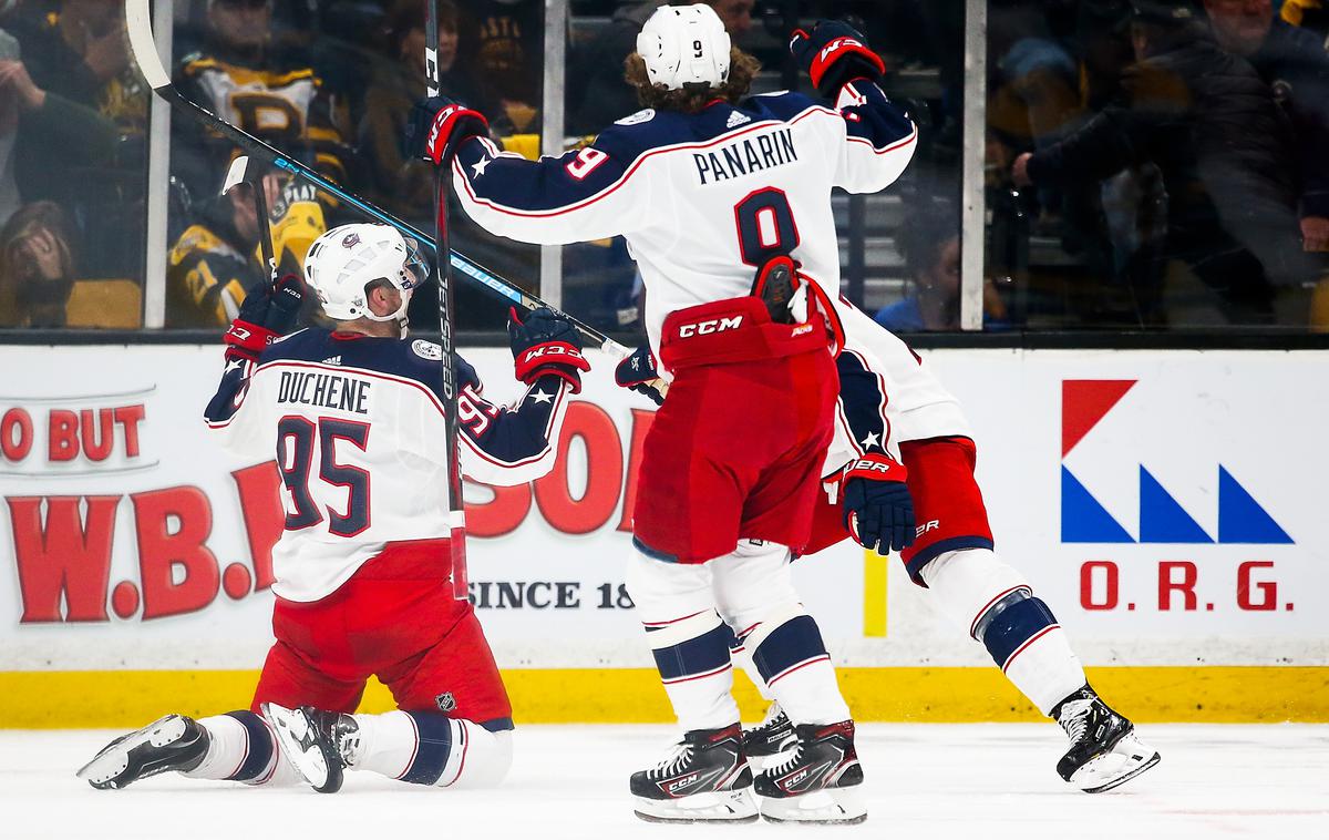 Matt Duchene Columbus Blue jackets Artemij Panarin | Columbus je v drugem podaljšku strl odpor Bostona. | Foto Getty Images