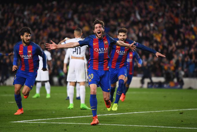 Sergi Roberto je deset sekund pred koncem petminutnega sodnikovega podaljška popeljal Barcelono v sedma nebesa. | Foto: Guliverimage/Getty Images