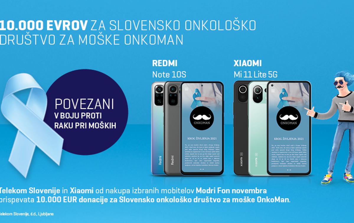 telekom slovenije | Akcijska mobitela sta pri Telekomu Slovenije v novembru na voljo kot Modri fon meseca. Ob vezavi za 12 mesecev z obročnim plačilom kupnine v 36 zaporednih mesečnih obrokih je Xiaomi Redmi Note 10S na voljo že od 4,51 evra na mesec, Xiaomi Mi 11 Lite 5G pa že od 7,51 evra na mesec. | Foto Telekom Slovenije