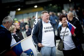 Protestniki na kolesih v Ljubljani