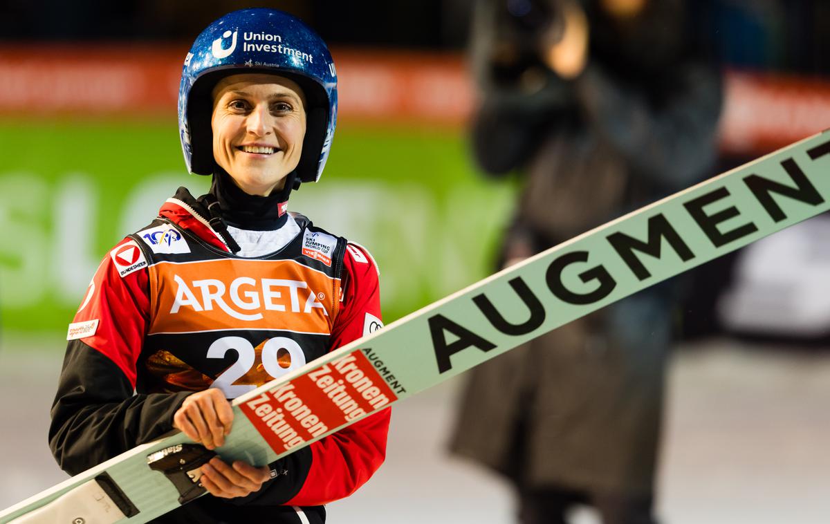 Eva Pinkelnig, Planica 2024 | Avstrijka Eva Pinkelnig je ob koncu sezone dodobra zapretila Niki Prevc, a se je morala na koncu zadovoljiti z drugim mestom.  | Foto www.alesfevzer.com