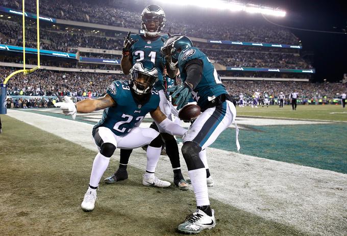 Philadelphia Eagles so v finalu konference NFC premagali Minnesota Vikings in se tretjič v zgodovini franšize uvrstili na Super Bowl. V tem so dvakrat izgubili. | Foto: Guliverimage/Getty Images