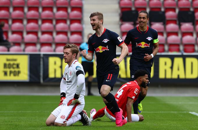 Timo Werner, za katerega se zanimajo številni evropski velikani, je po novem trojčku v bundesligi že pri 24 zadetkih! | Foto: Guliverimage/Getty Images