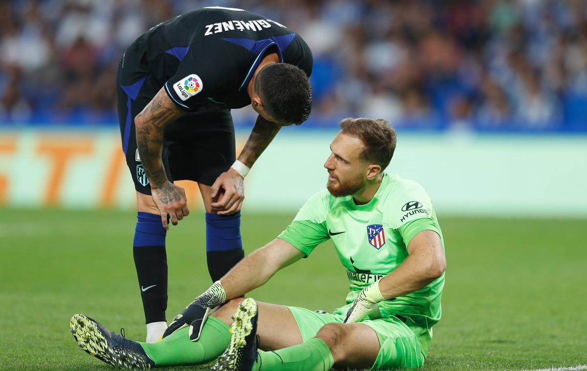 Jan Oblak | V tej sezoni v skupinskem delu lige prvakov igrajo štirje Slovenci. To so Samir Handanović (Inter), Kevin Kampl (Leipzig), Benjamin Šeško (Salzburg) in Jan Oblak (Atletico), ki je na zadnji tekmi v San Sebastianu staknil poškodbo. | Foto Guliverimage