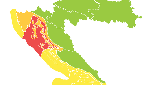 Rdeči alarm na Hrvaškem: temperature pod ničlo, sneg in veter do 140 km/h