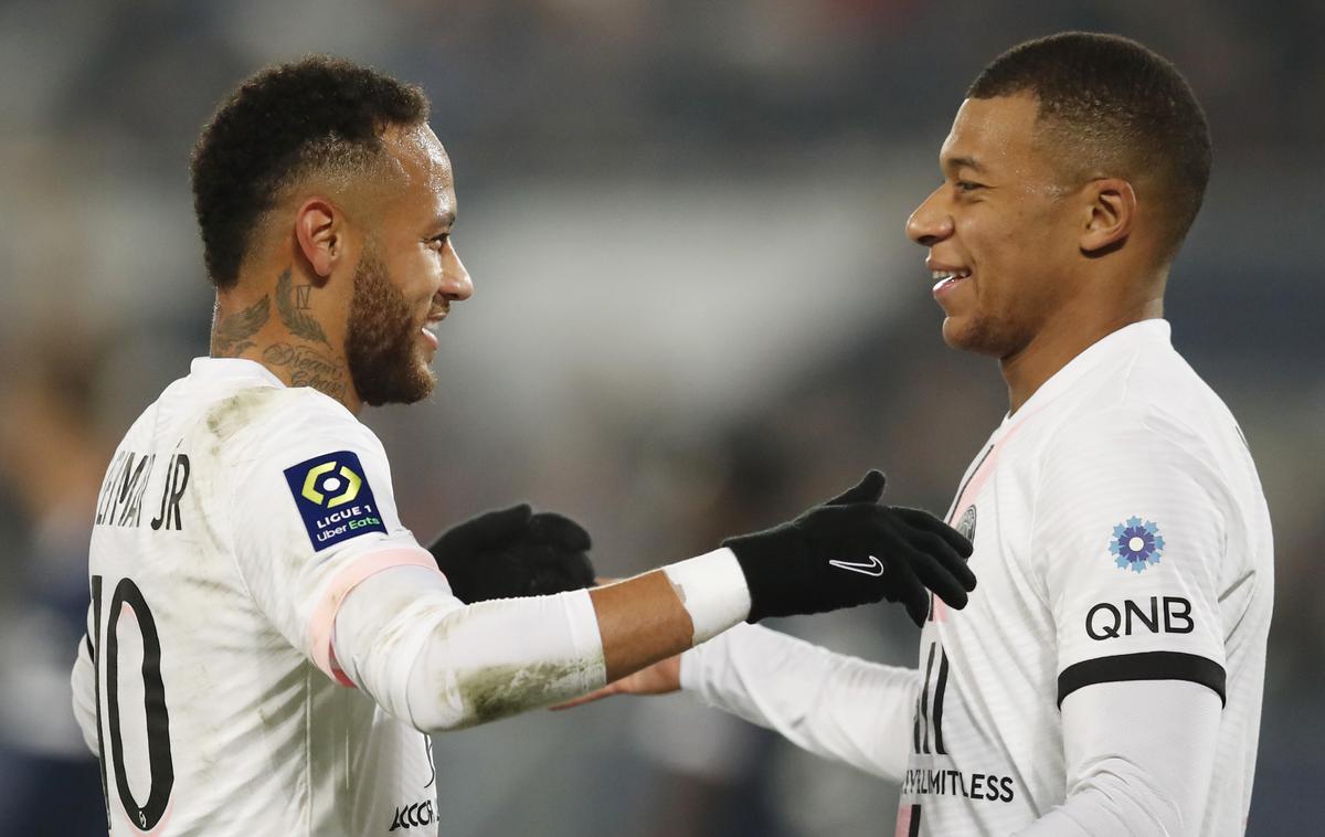 Neymar Mbappe | Neymar in Kylian Mbappe sta v soboto zvečer izstopala v dresu PSG. | Foto Reuters