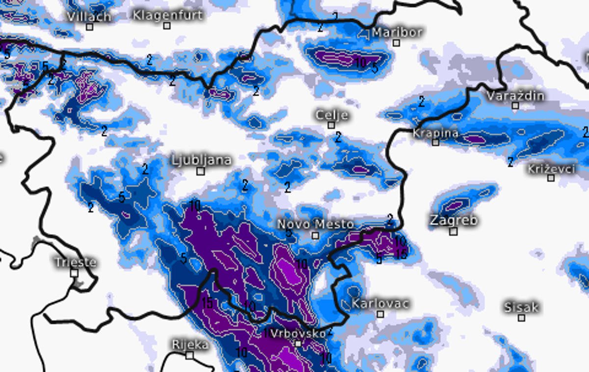 animacija sneženje | Nekatere nižine bo sneg samo pobelil, nekaterih pa še to ne.  | Foto meteologix