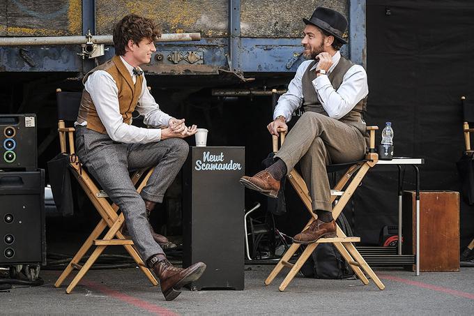 Eddie Redmayne in Jude Law na snemanju filma | Foto: IMDb