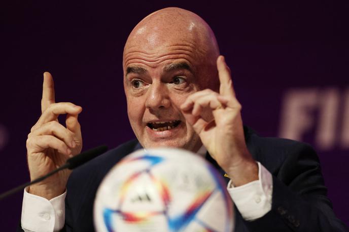 Gianni Infantino | Predsednik Fife Gianni Infantino se bo vpisal v zgodovino nogometa po številnih vpeljanih novostih na največjih tekmovanjih. Poskrbel je tudi za ekspanzijo tekem na klubskem svetovnem prvenstvu. | Foto Reuters