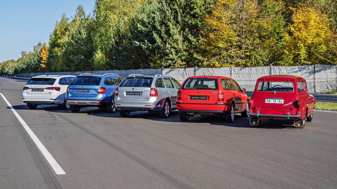 Štiri generacije Volkswagnove octavie in češki original iz šestdesetih let.  | Foto: Škoda