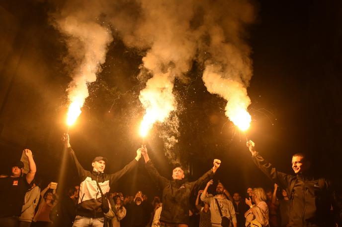 protesti Beograd | Protesti proti novim ukrepom proti širjenju koronavirusa v soboto v Beogradu | Foto Reuters