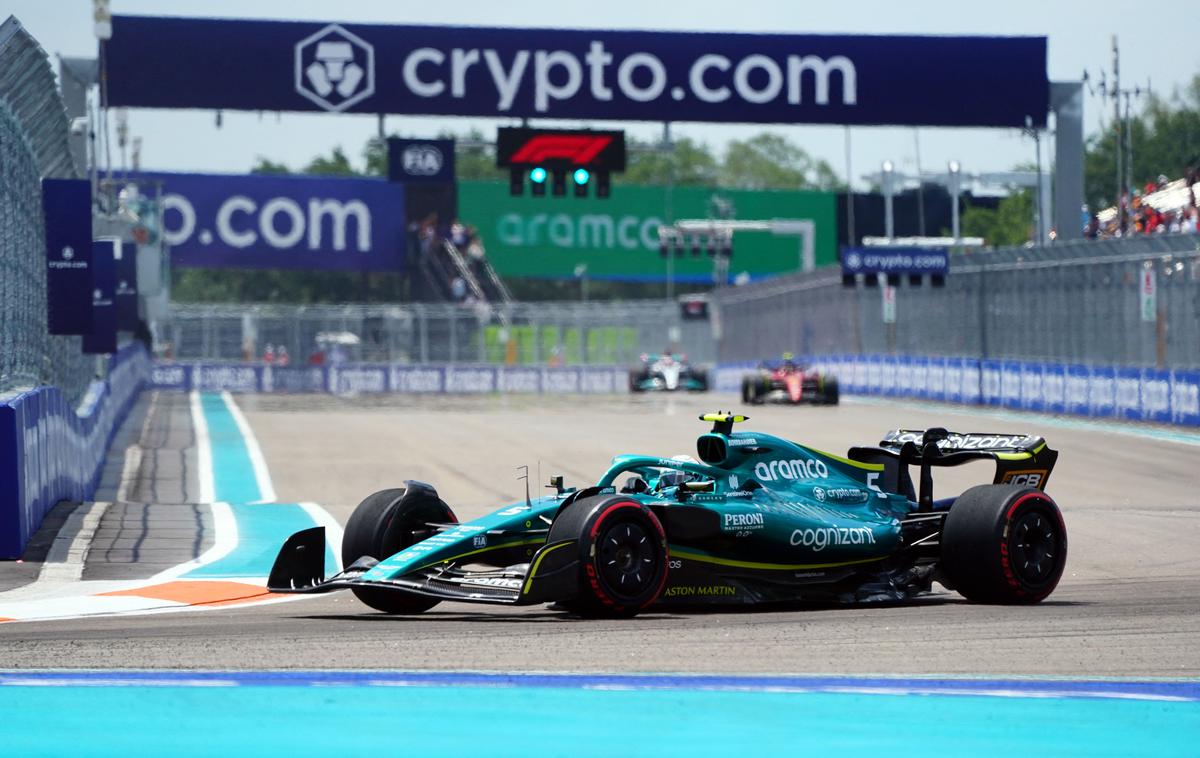 Miami Vettel Aston Martin | Sebastian Vettel na petkovem treningu v Miamiju | Foto Reuters