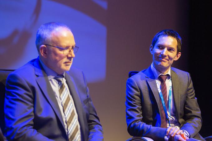 Direktor Združenja zdravstvenih zavodov Slovenije Marjan Pintar (na levi) in programski vodja konference HOPE Agora 2019 Mircha Poldrugovac (na desni) | Foto: Bojan Puhek