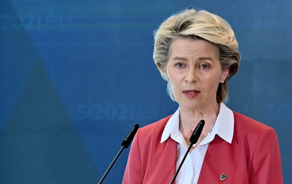 Ursula von der Leyen | Von der Leynova je napovedala dodatnih 15 milijard evrov do leta 2030, poleg že načrtovanih 30 milijard v okviru sklada za okrevanje, programa za raziskave Obzorje Evropa in nacionalnih proračunov. Poleg tega upajo na dolgoročne zasebne naložbe. | Foto Nebojša Tejić/STA