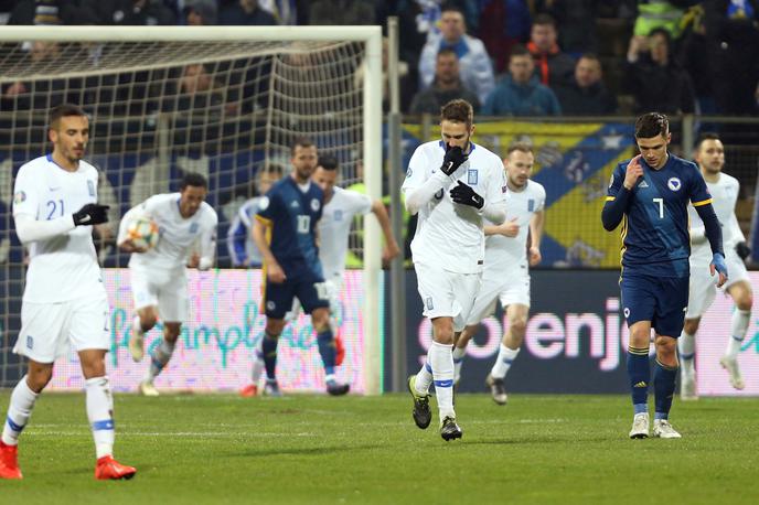 Bosna in Hercegovina, Grčija | V Zenici so gledalci na tekmi med Bosno in Grčijo videli razburljivo tekmo, na koncu pa remi z 2:2. | Foto Reuters