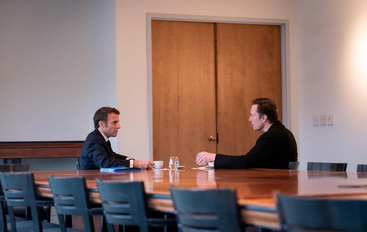 Emmanuel Macron in Elon Musk | Foto Reuters