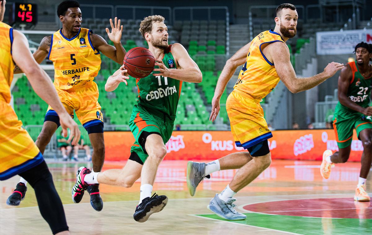 Cedevita Olimpija Gran Canaria | Jaka Blažič in soigralci so pokazali odlično igro proti Gran Canarii in vknjižili prvo evropsko zmago v tej sezoni. | Foto Grega Valančič / Sportida