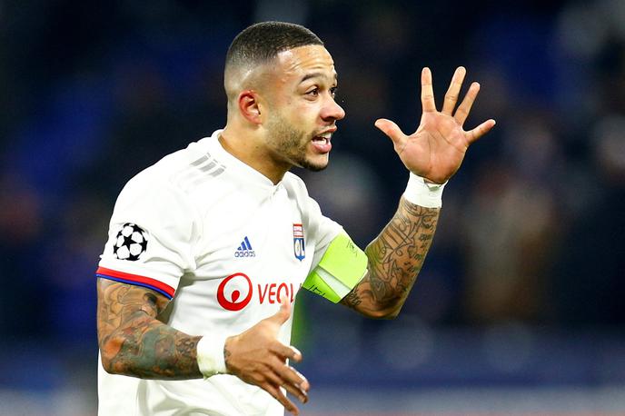 Memphis Depay | Zvezdnik in kapetan Lyona Memphis Depay je z golom Francoze najprej popeljal v osmino finala lige prvakov ... | Foto Reuters