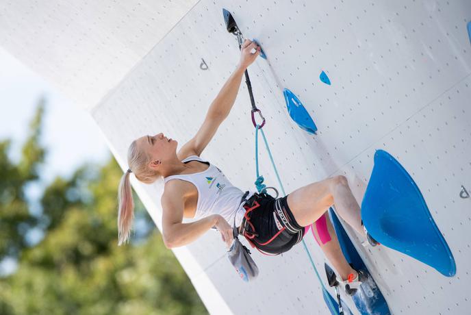 Garnbretova v finale težavnosti z najboljšim dosežkom