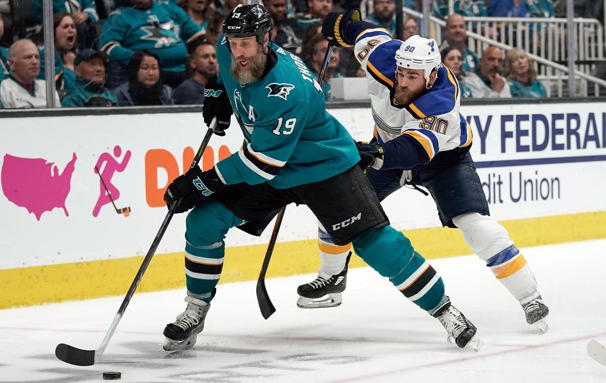 San Jose Sharks St. louis Blues | San Jose Sharks gostijo St. Louis Blues. Ga bodo v seriji na štiri zmage še drugič premagali ali bodo gostje izenačili na 1:1? | Foto Reuters