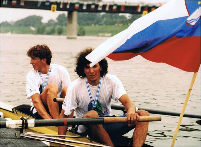 Na svetovnem prvenstvu leta 1991 na Dunaju sta s Čopom v dvojcu brez krmarja osvojila naslov svetovnih podprvakov.  | Foto: Arhiv Veslaške zveze Slovenije