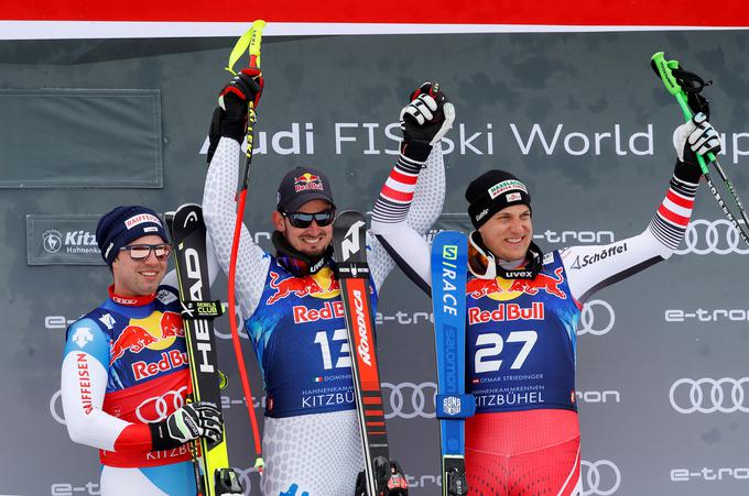 Zmagovalna trojka: Paric, Feuz in Striedinger. | Foto: Reuters