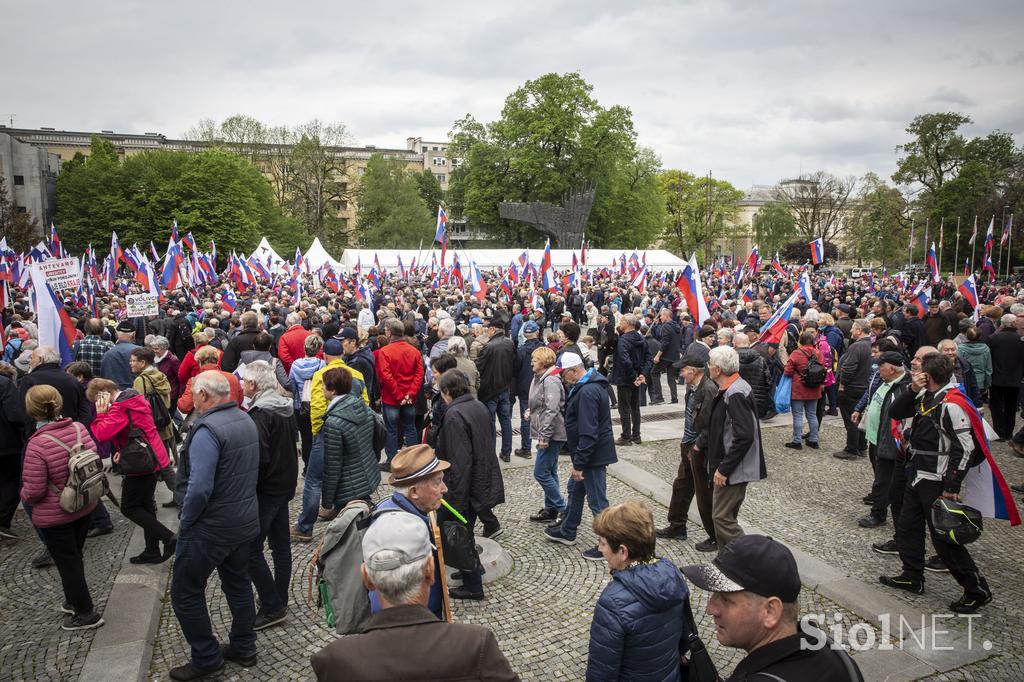 Protestni shod upokojencev. Pavle Rupar Upokojenci