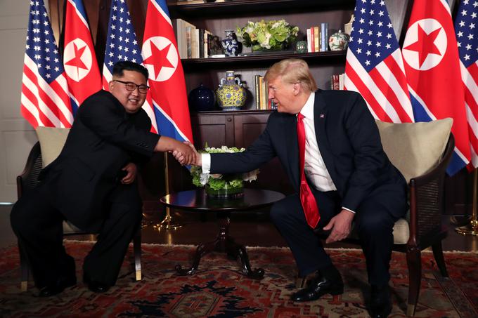 Srečanje Donalda Trumpa in Kim Jong-una v Singapurju | Foto: Reuters