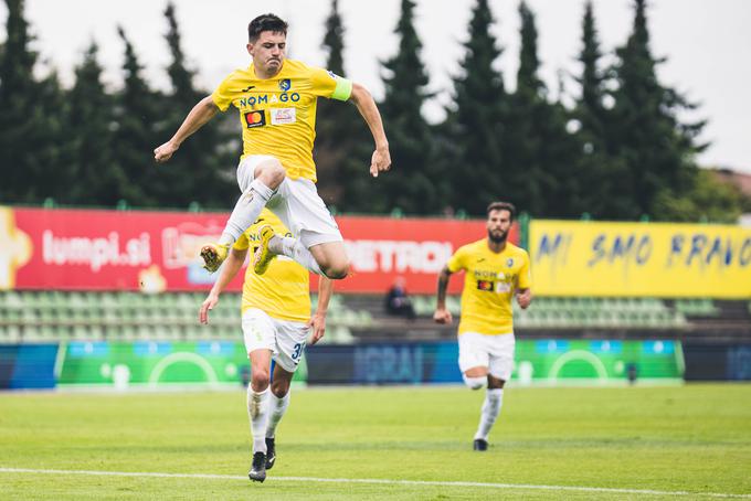 Martin Kramarič, ki si s šestimi zadetki deli tretje mesto na lestvici najboljših strelcev, je dosegel prvi hat-trick v 1. SNL. | Foto: Grega Valančič/Sportida