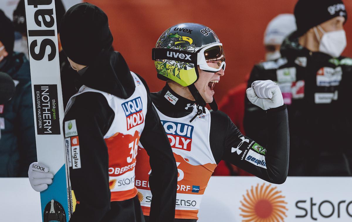 Anže Lanišek | Anže Lanišek je bil odlično razpoložen v Oberstdorfu, plod tega pa je bila bronasta medalja na srednji skakalnici. | Foto Sportida