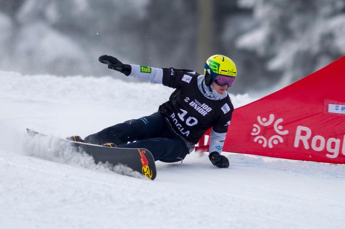 Po odlični prvi vožnji na modri progi, je Tim Mastnak v drugi vožnji, na rdeči progi naredil serijo napak in pristal na končnem 29. mestu. | Foto: Jurij Vodušek/Sportida