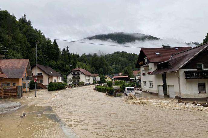 Meža | Narasla reka Meža | Foto STA