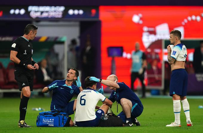 Harry Maguire je predčasno končal srečanje. | Foto: Guliverimage/Vladimir Fedorenko