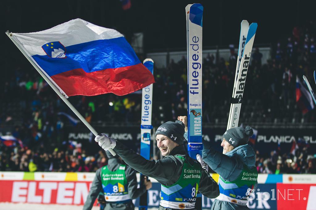 Anže Lanišek, Timi Zajc, Žiga Jelar, Lovro Kos, prvaki, Planica 2023